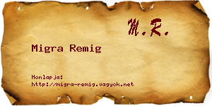 Migra Remig névjegykártya